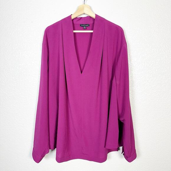 Universal Standard Tops - Universal Standard Women’s Crêpe De Chine V-Neck Blouse Top Akala Purple Size 5X